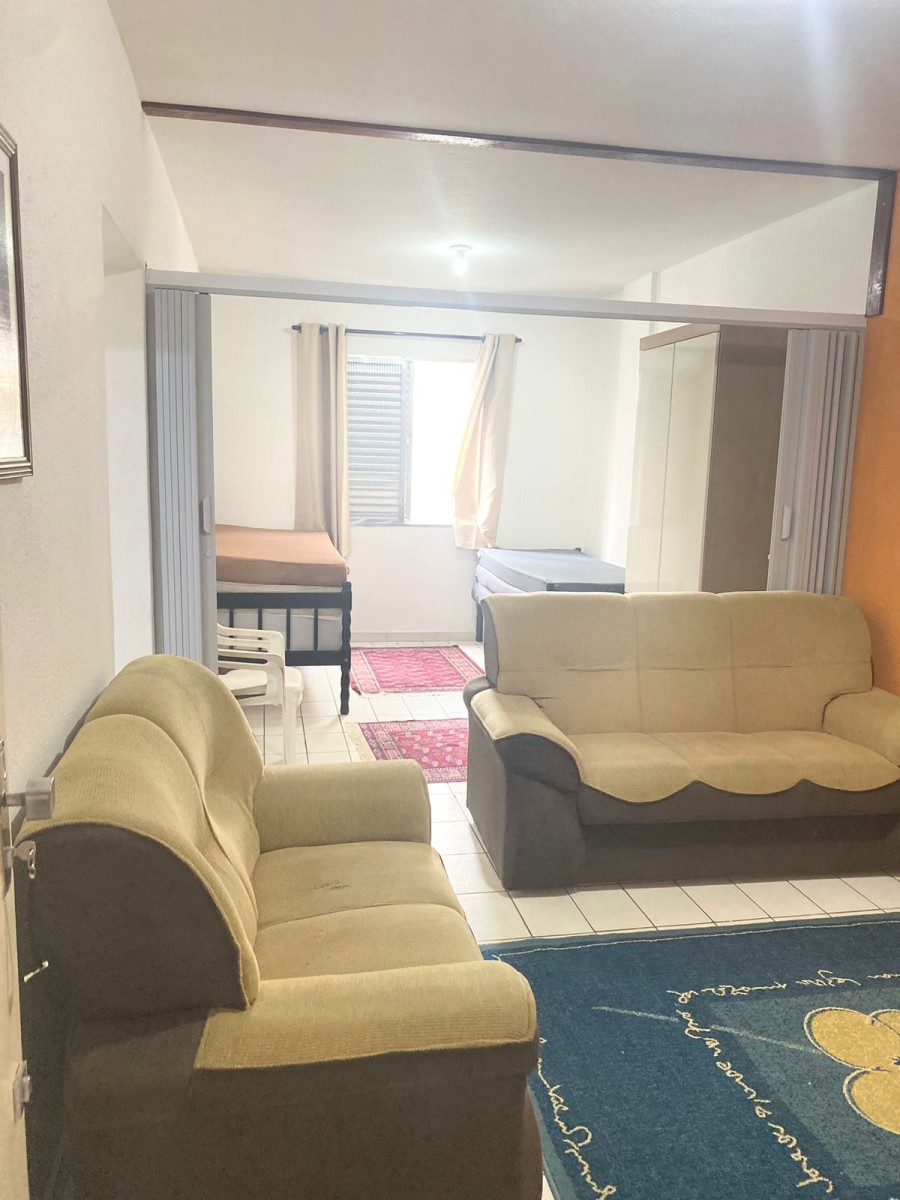 Apartamento Tipo Sala Living, a Venda, Mobiliado, Reformado, com Garagem, Centro de São Vicente, SP