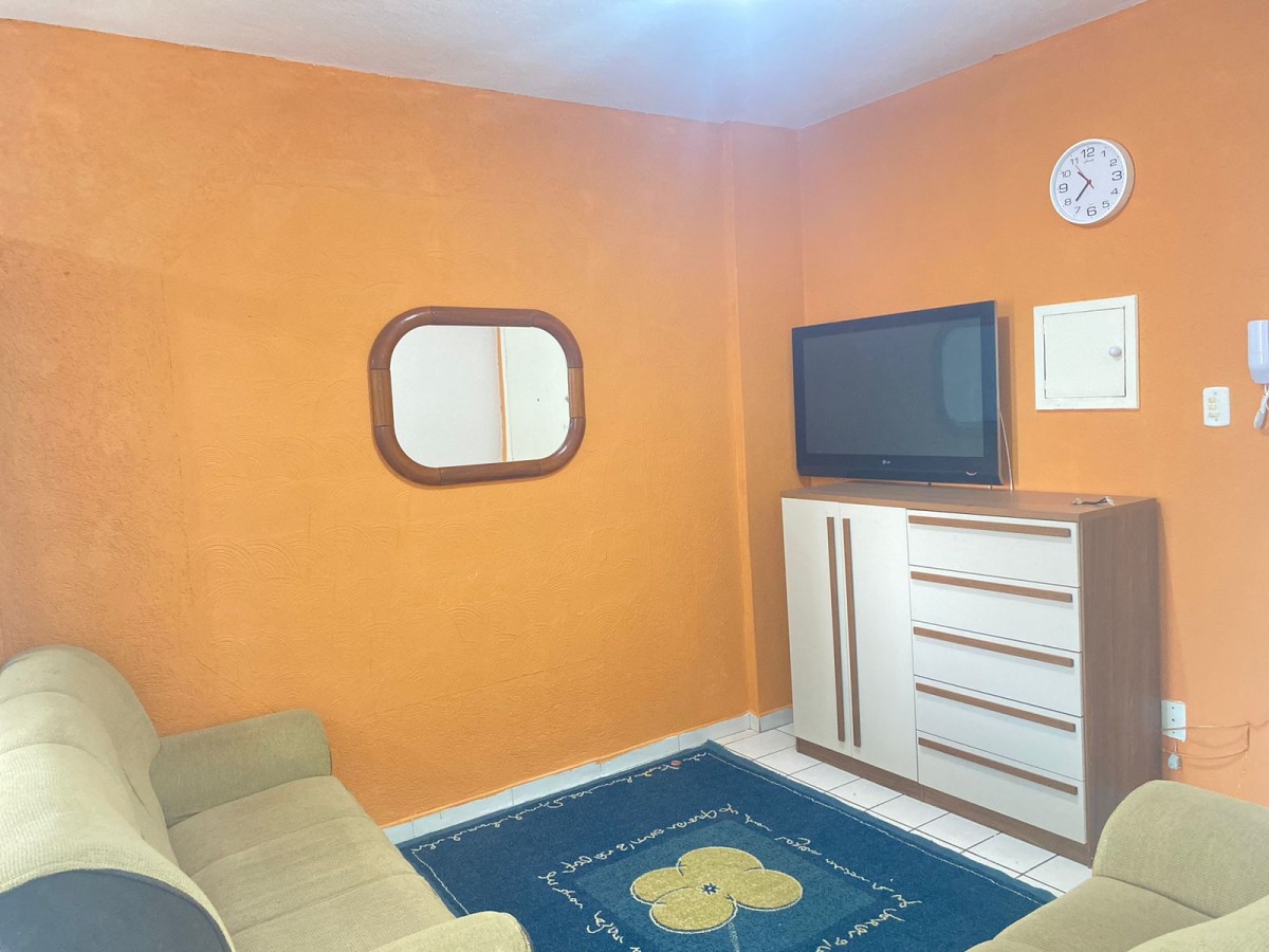 Apartamento Tipo Sala Living, a Venda, Mobiliado, Reformado, com Garagem, Centro de São Vicente, SP
