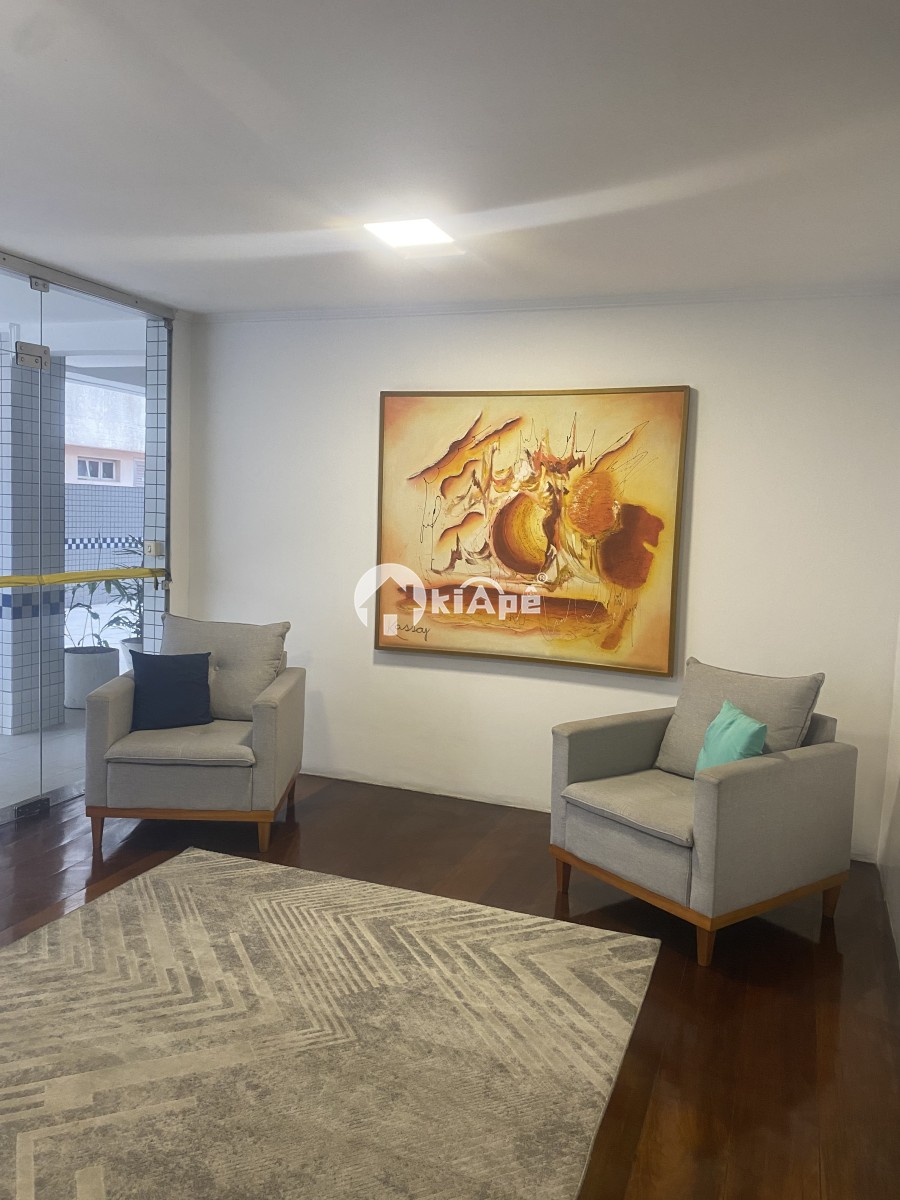 Apartamento Mobiliado à Venda no Centro de São Vicente-SP | 1 Quarto | Garagem | Próximo ao Brisamar a uma Quadra do Mar